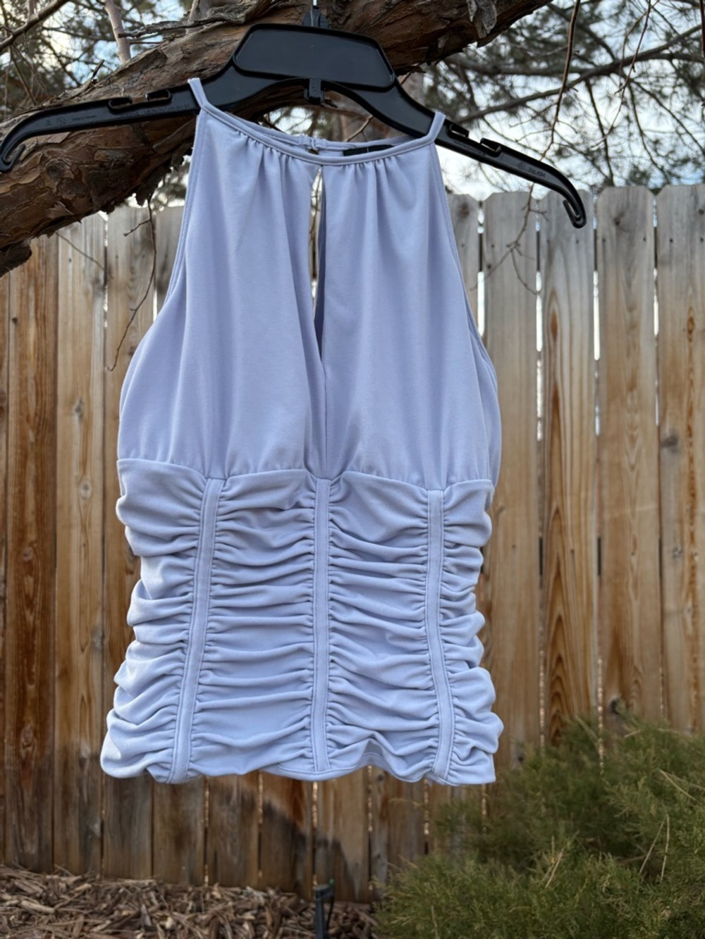 Moda International (Victoria’s Secret) Baby Blue Glam Top Built-in Bra, sz XS-S